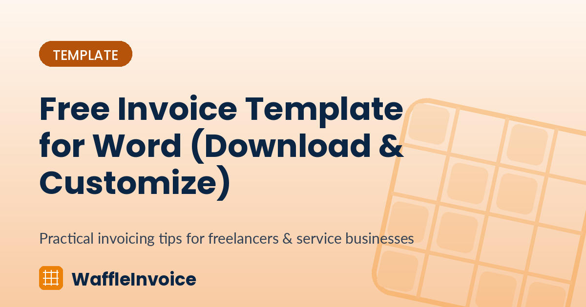Free Invoice Template for Word (Download & Customize)