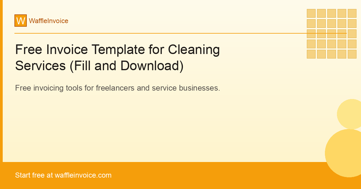Free Invoice Template for Cleaning Services (Fill and Download)